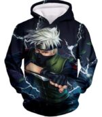 Boruto Super Cool Leaf Sensei Hatake Kakashi HD Print Black Hoodie - Hoodie