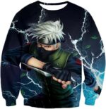 Boruto Super Cool Leaf Sensei Hatake Kakashi HD Print Black Hoodie - Sweatshirt