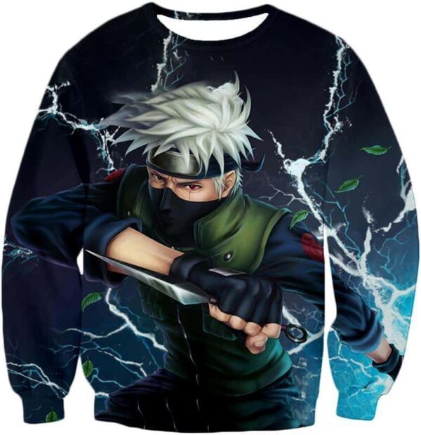 Boruto Super Cool Leaf Sensei Hatake Kakashi HD Print Black Hoodie - Sweatshirt