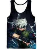 Boruto Super Cool Leaf Sensei Hatake Kakashi HD Print Black Zip Up Hoodie - Tank Top