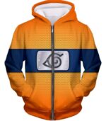 Boruto Super Leaf Village Ninja Headband Orange Hoodie - Zip Up Hoodie