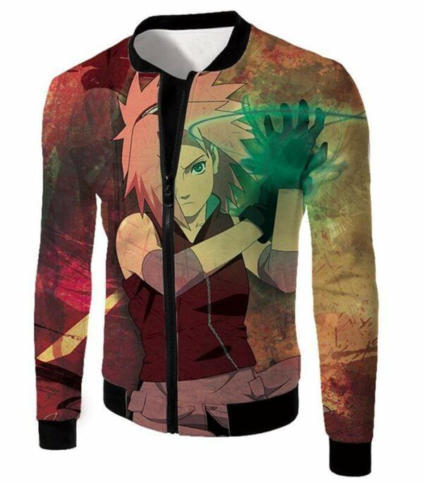 Boruto Super Strong Leaf Female Ninja Sakura Haruno Anime Hoodie - Jacket