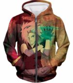 Boruto Super Strong Leaf Female Ninja Sakura Haruno Anime Zip Up Hoodie - Zip Up Hoodie