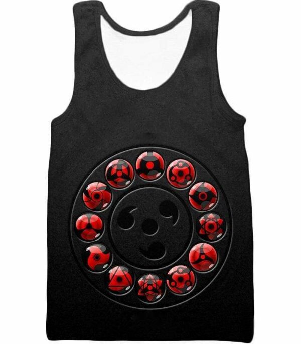 Boruto Uchiha Clans Special Technique Sharingan All Types Cool Black Zip Up Hoodie - Tank Top