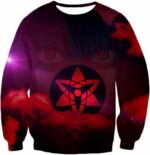 Boruto Ultimate Sasuke Uchihas Mangekyou Sharingan Black Zip Up Hoodie - Sweatshirt