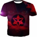 Boruto Ultimate Sasuke Uchihas Mangekyou Sharingan Black Zip Up Hoodie - T-Shirt