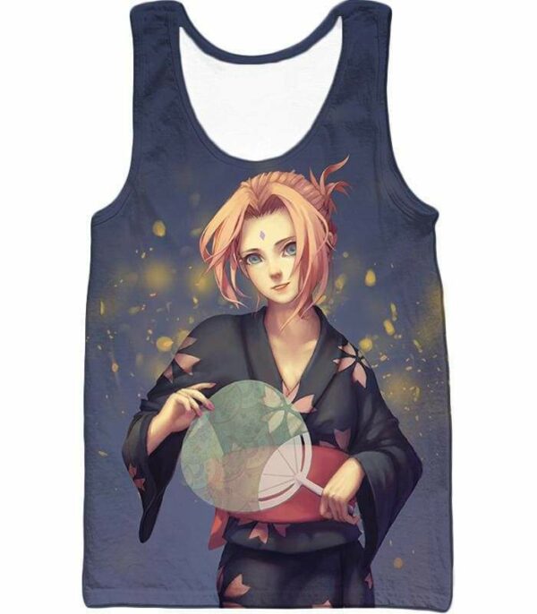 Boruto Very Cute Leaf Village Ninja Sakura Kimono 3D Printed Hoodie - Tank Top