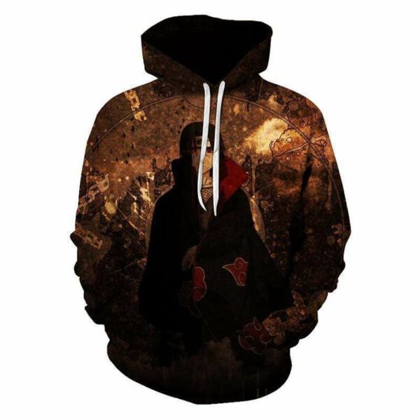 Itachi Uchiha Symbol Red Cloud Hoodie - Naruto 3D Graphic Hoodie