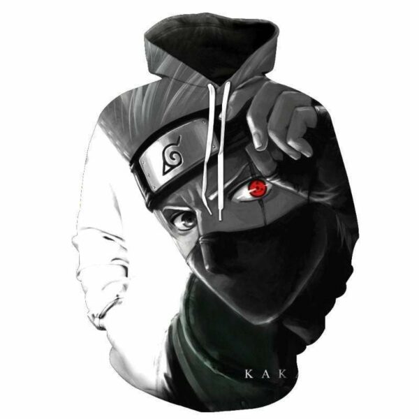 Kakashi Hatake Contrast 3D Hoodie - Naruto Shippuden Zip Up Hoodie Jacket