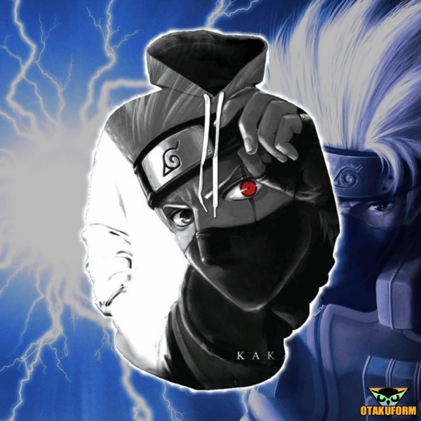 Kakashi Hatake Contrast 3D Hoodie - Naruto Shippuden Zip Up Hoodie Jacket