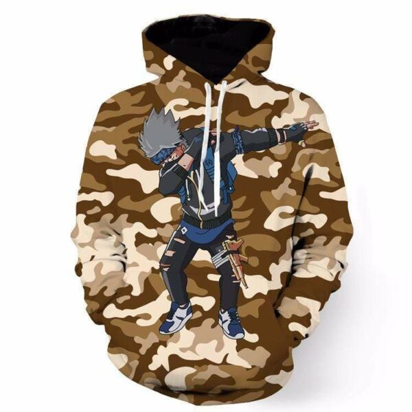 Kakashi Hoodie - Camo Military Naruto DAB Retro Hoodie