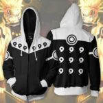 Naruto 6 Paths Black Zip Up Hoodie Jacket