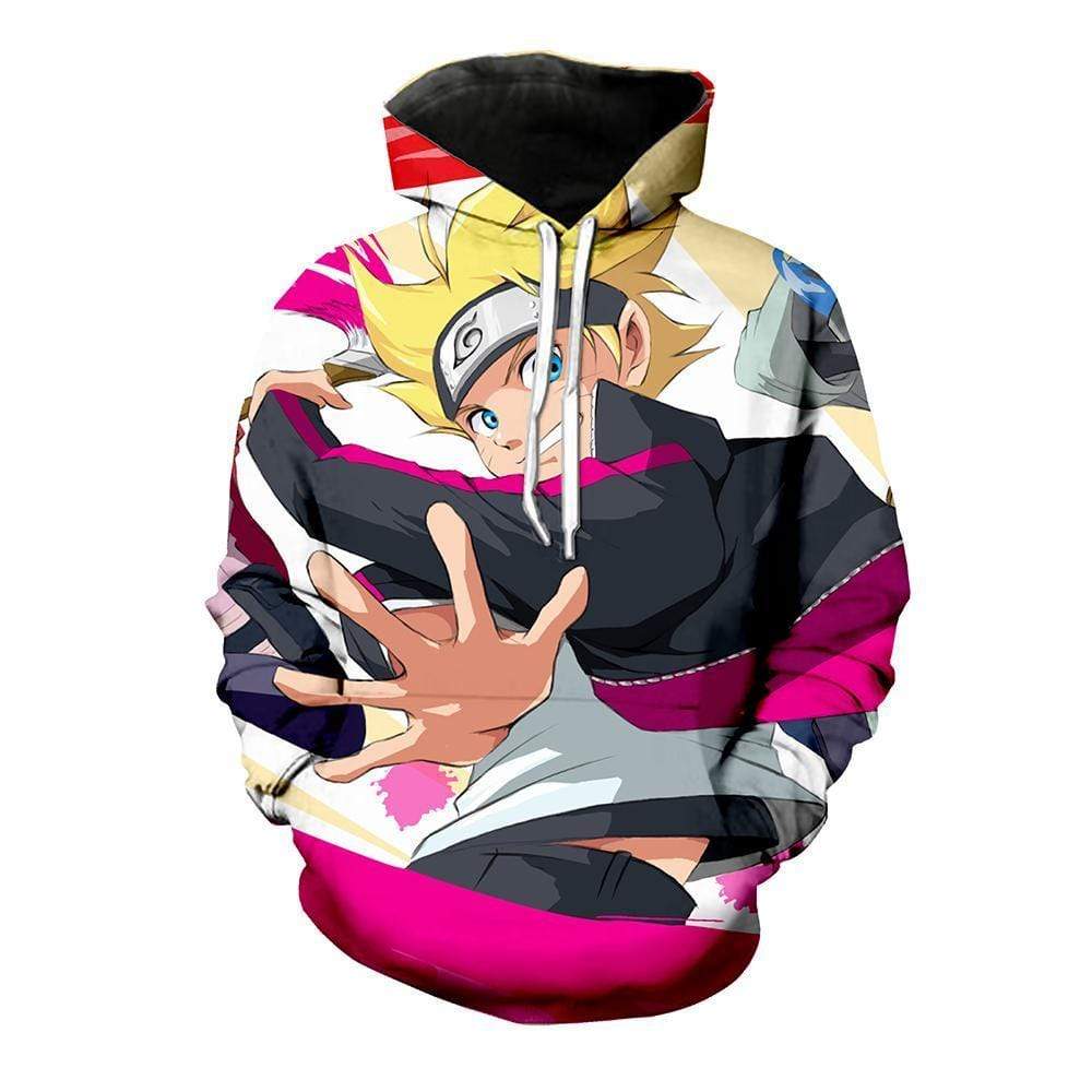 Naruto Hoodie  - Boruto Slashing A Paint Brush Pullover Hoodie