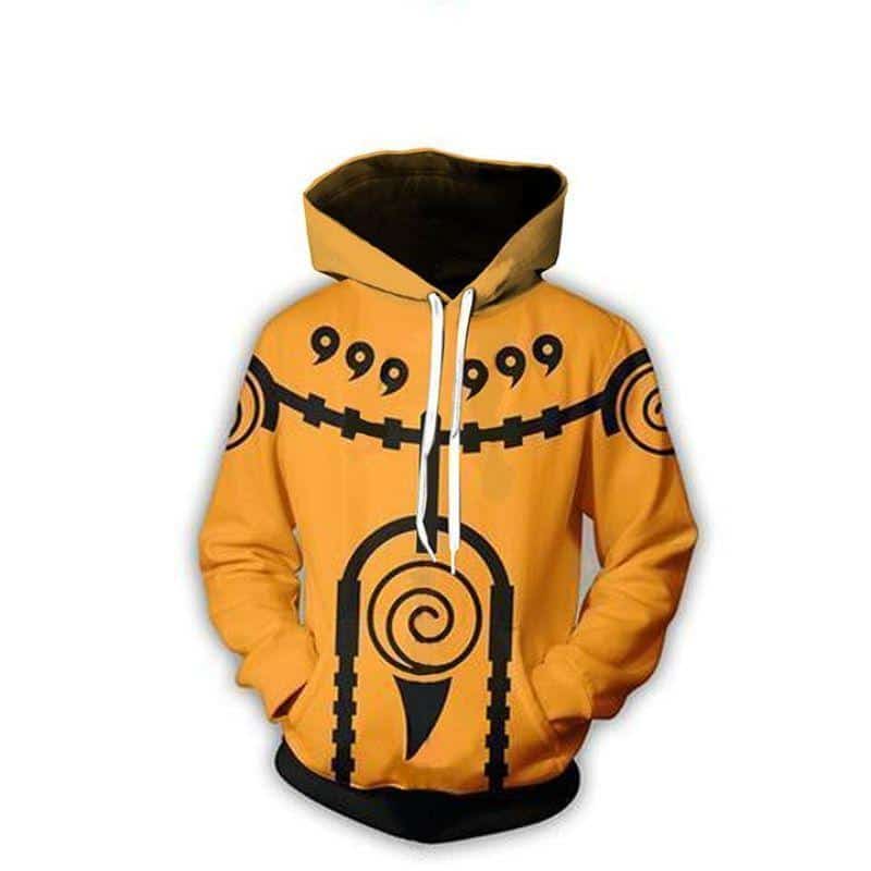 Naruto Hoodie Jackets - Naruto Hoodie Nine Tails Charka Mode Orange Hoodie
