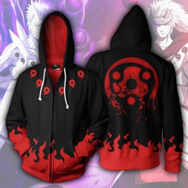 Naruto Hoodies - Madara Mangekyou Zip Up Hoodie