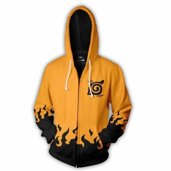 Naruto Hoodies - Naruto Hoodie Konoha Seal Zip Up Hoodie