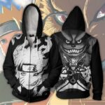 Naruto Hoodies - Naruto Kurama Kyubi Mode Zip Up Hoodie