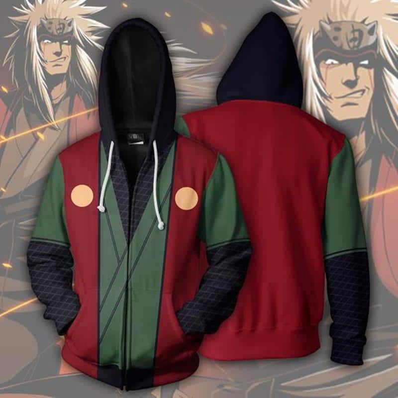 Naruto Hoodies - Shippuden Jiraiya Zip Up Hoodie