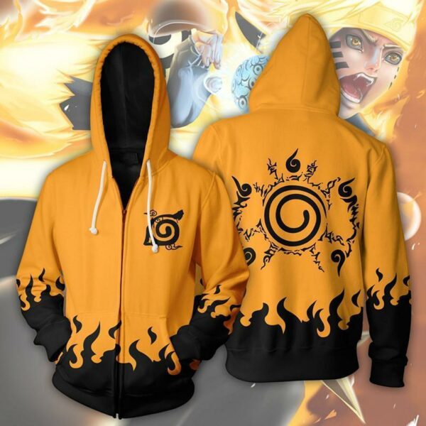 Naruto Hoodies - Shippuden Naruto Seal Zip Up Hoodie