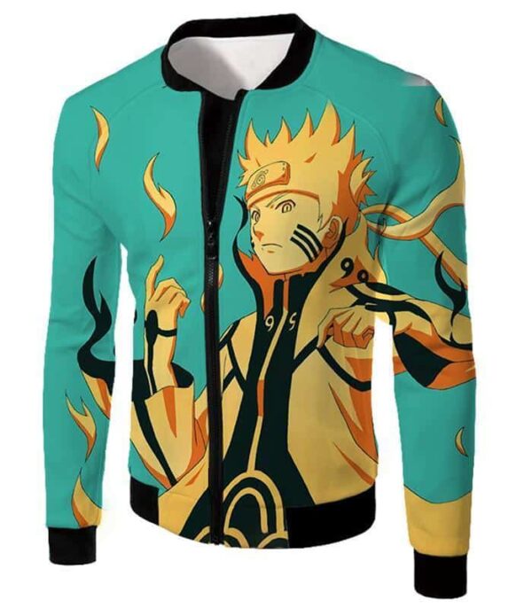 Naruto Super Cool Boruto Uzumaki Tailed Beast Mode Action Green Hoodie - Jacket