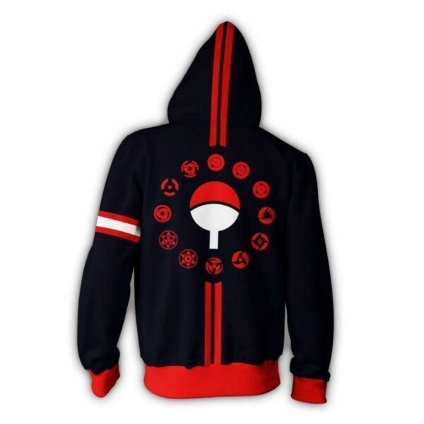 Naruto Uchiha Crest Cosplay Zip Up Hoodie