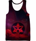 Naruto Ultimate Sasuke Uchihas Mangekyou Sharingan Black Hoodie - Tank Top