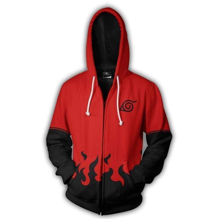 Naruto Uzumaki Boruto Hokage Red Zip Up Hoodie Jacket