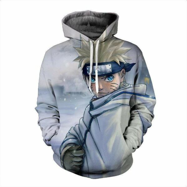 Naruto White Cloak Land Of Snow - Naruto Anime 3D Hoodie