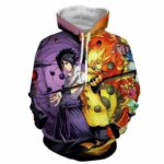 Sasuke Hoodie - Jinchuuriki Sharingan Shippuden Naruto Split 3D Hoodie