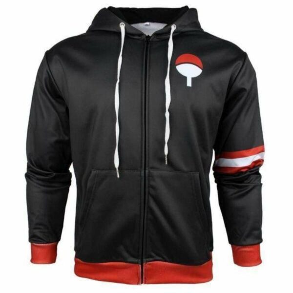 Sasuke Uchiha Naruto Anime Zip Up Hoodie