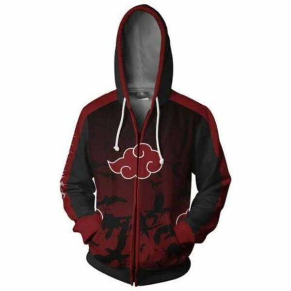 Uchiha Itachi Red Cloud Hoodie -  Naruto Akatsuki Zip Up Cosplay Hoodie Jacket