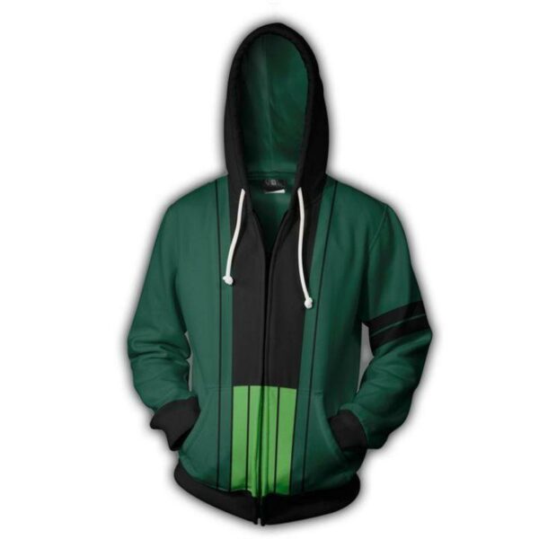 One Piece Cosplay Hoodie - Roronoa Zoro Zip Up One Piece Merch Anime Hoodie