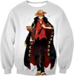 One Piece Future Pirate King Straw Hat Luffy Cool White Hoodie - Sweatshirt