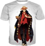 One Piece Future Pirate King Straw Hat Luffy Cool White Hoodie - T-Shirt