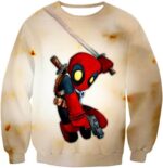 One Piece Hoodie - Deadpool Funny Figure White Hoodie - Sweatshirt