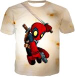 One Piece Hoodie - Deadpool Funny Figure White Hoodie - T-Shirt