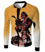 One Piece Hoodie - Deadpool Pirate Cosplay Yellow Hoodie - Jacket