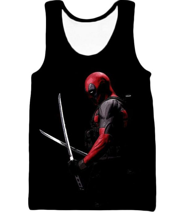 One Piece Hoodie - Marvel’s Ultimate Mercenary Deadpool Black Hoodie - Tank Top