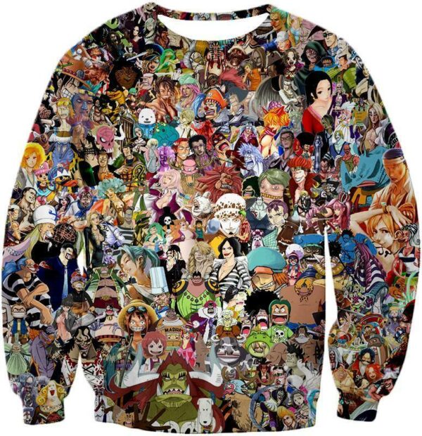 One Piece Hoodie - One Piece Anime One Piece All In One Characters Hoodie - Sweatshirt