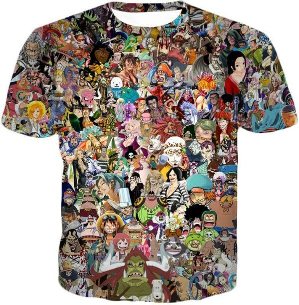 One Piece Hoodie - One Piece Anime One Piece All In One Characters Hoodie - T-Shirt