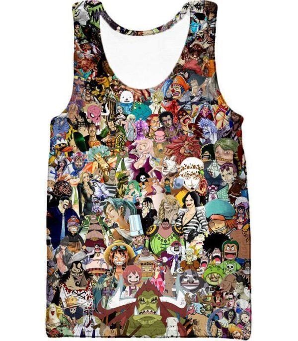 One Piece Hoodie - One Piece Anime One Piece All In One Characters Hoodie - Tank Top