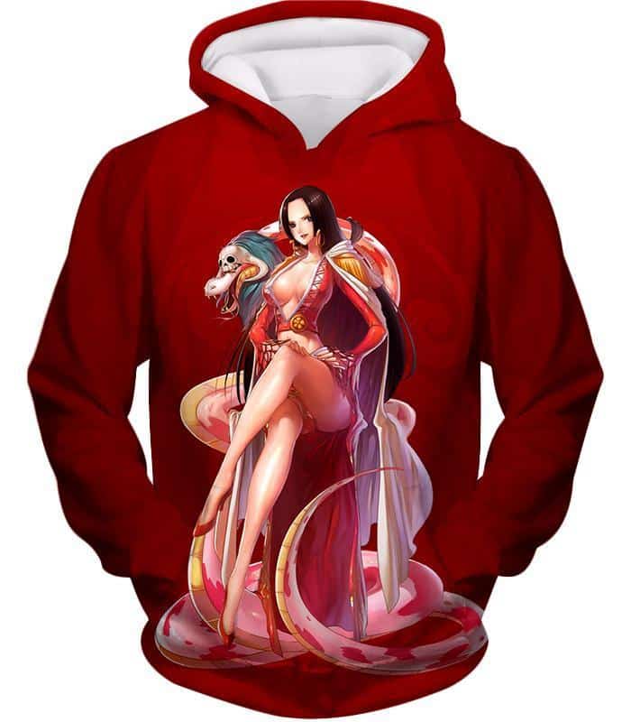 One Piece Hoodie - One Piece Beautiful Amazon Lily Queen Boa Hancock Red Hoodie - Hoodie