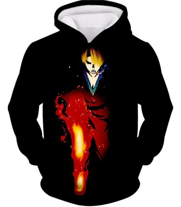 One Piece Hoodie - One Piece Black Leg Sanjis Diable Jambe  Black Hoodie