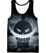 One Piece Hoodie - One Piece Blackbeard Pirates Flag Logo Black And White Hoodie - Tank Top