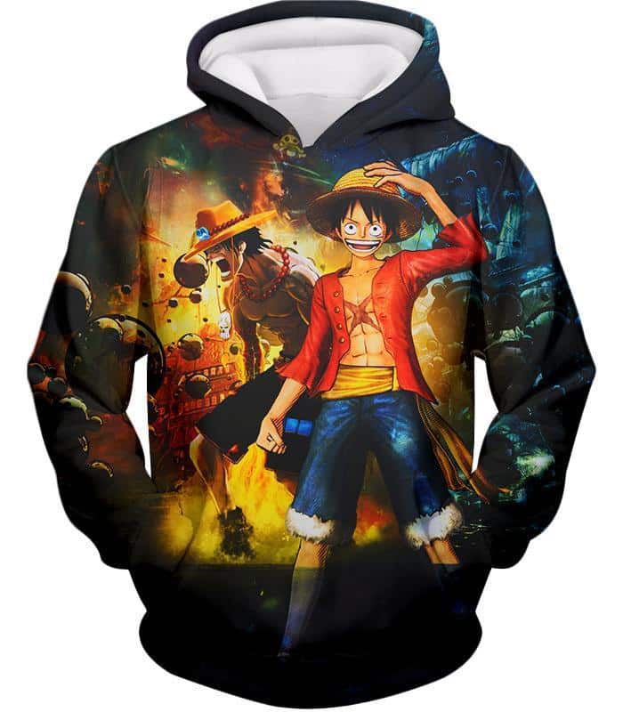 One Piece Hoodie - One Piece Brothers Luffy And Ace Best Bond Hoodie