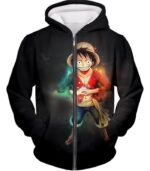 One Piece Hoodie - One Piece Captain Of Straw Hats Monkey D Luffy Black Hoodie - Zip Up Hoodie