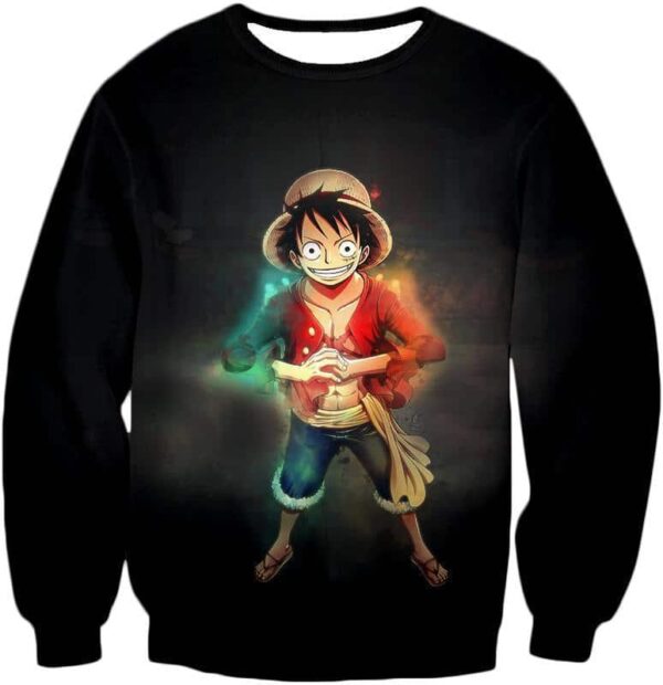 One Piece Hoodie - One Piece Captain Of Straw Hats Monkey D Luffy Black Hoodie - Sweatshirt