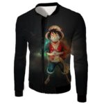 One Piece Hoodie - One Piece Captain Of Straw Hats Monkey D Luffy Black Hoodie - Jacket