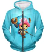 One Piece Hoodie - One Piece Cotton Candy Lover Doctor Tony Tony Chopper Blue Hoodie - Zip Up Hoodie