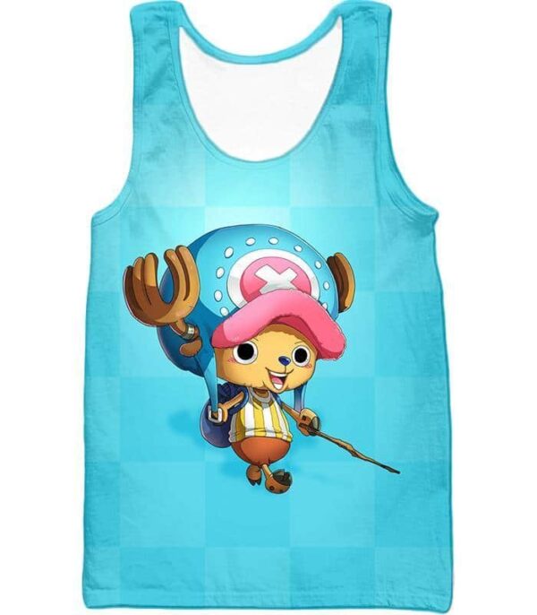 One Piece Hoodie - One Piece Cotton Candy Lover Doctor Tony Tony Chopper Blue Hoodie - Tank Top